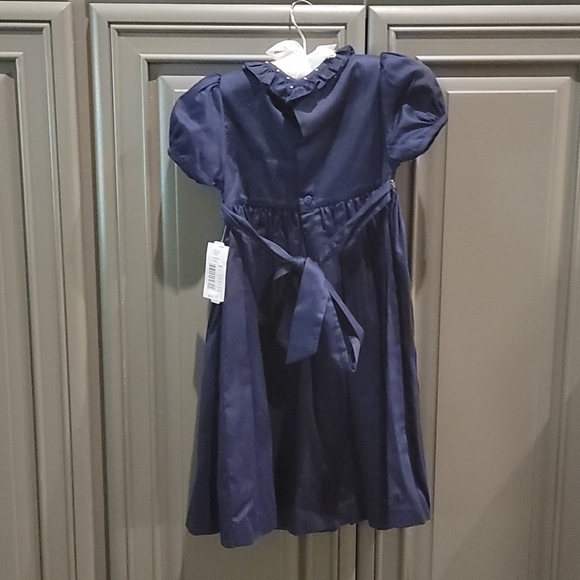 Navy Blue Long Dress with Gold Accents - Picture 3 of 5